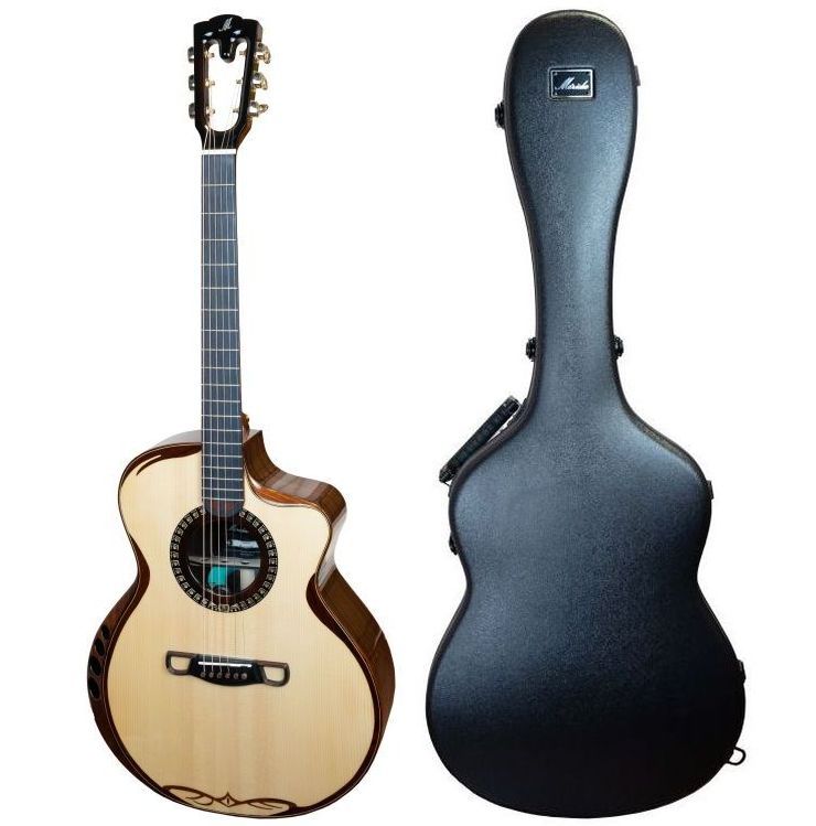 MERIDA SADHU-EQ Westerngitarre, Grand Concert, Cutaway mit TA, vollmassiv, inkl. Hardcase