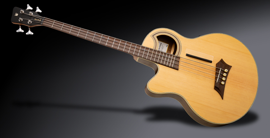 Warwick RockBass Alien Deluxe Hybrid Thinline, Lefthand, 4-String - Natural Transparent Satin