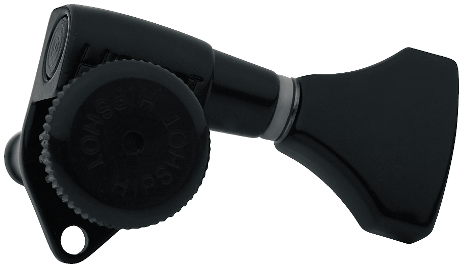 Hipshot Grip-Lock Open Guitar Tuning Machines - Bass Side (Left), 20 mm - Black