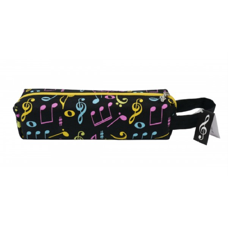 Stiftemäppchen schwarz mit bunten Noten