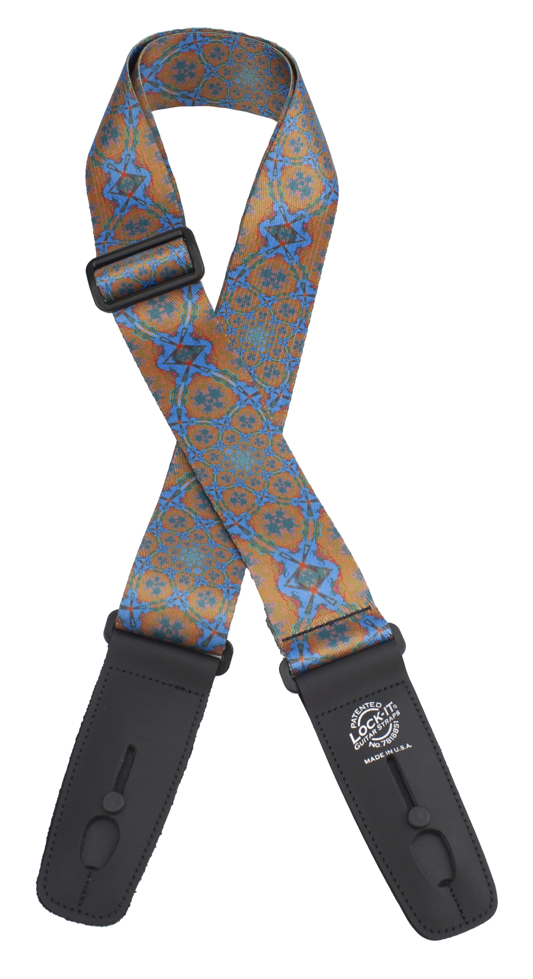 Lock-It Strap 2" Poly Plush (LIS-109-S68), Psychedelic Orange Blue