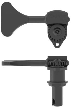 Hipshot HB6 - Ultralite Bass Machine Head, 3/8" Post, Y Key, Treble Side - Black