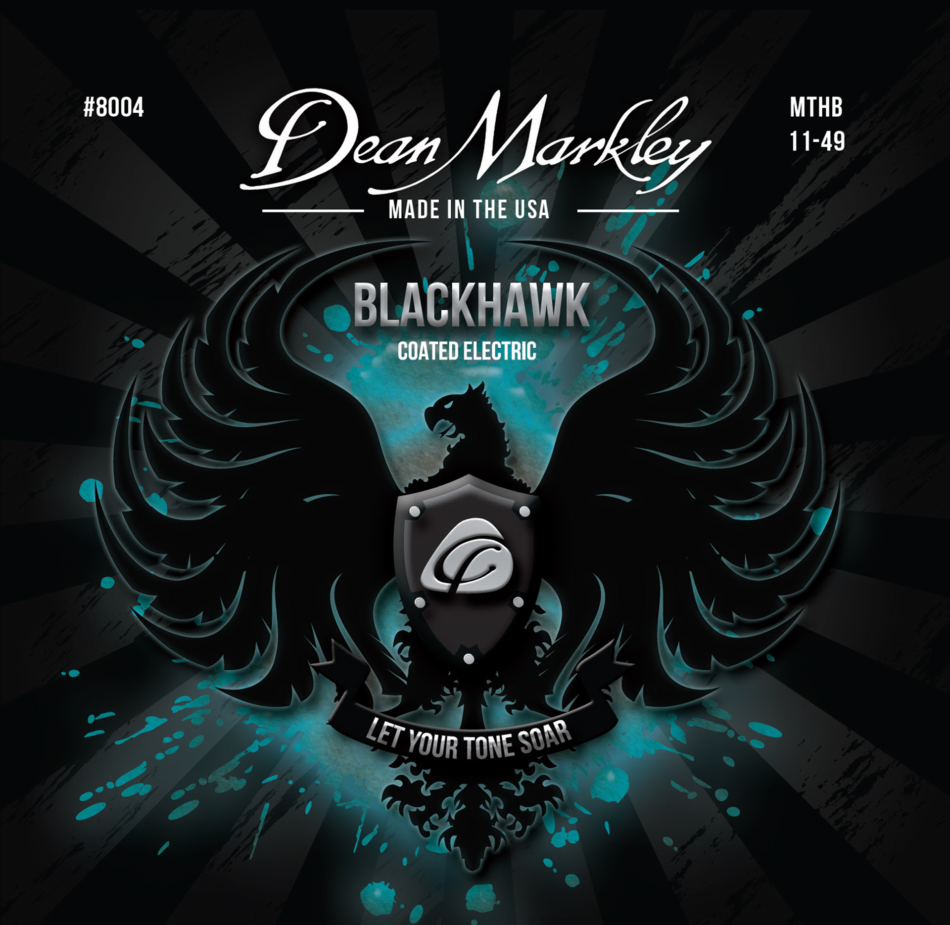Dean Markley Blackhawk - 8004 - Coated Electric Guitar String Set, Medium Top Heavy Bottom, .011-.049