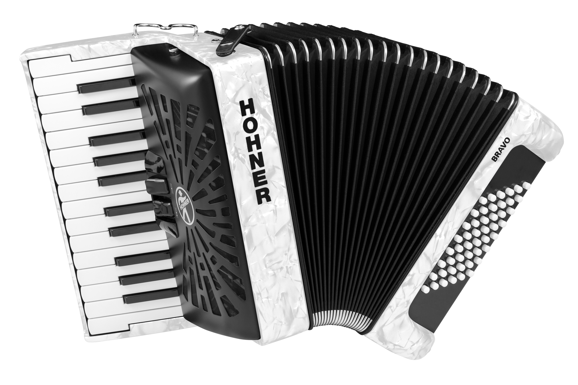 HOHNER Akkordeon Bravo II 48 weiß silent key