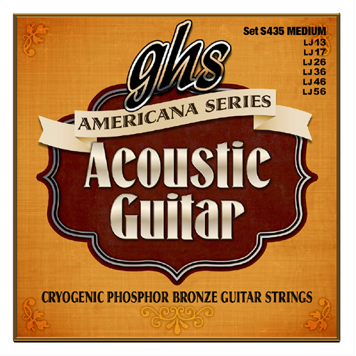 GHS Americana Series - S435 - Acoustic Guitar String Set, Phosphor Bronze, Medium, .013-.056
