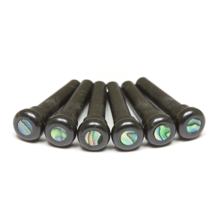 TUSQ PP-2000-00 - Presentation Style Bridge Pins - Black - with Paua Shell Inlay