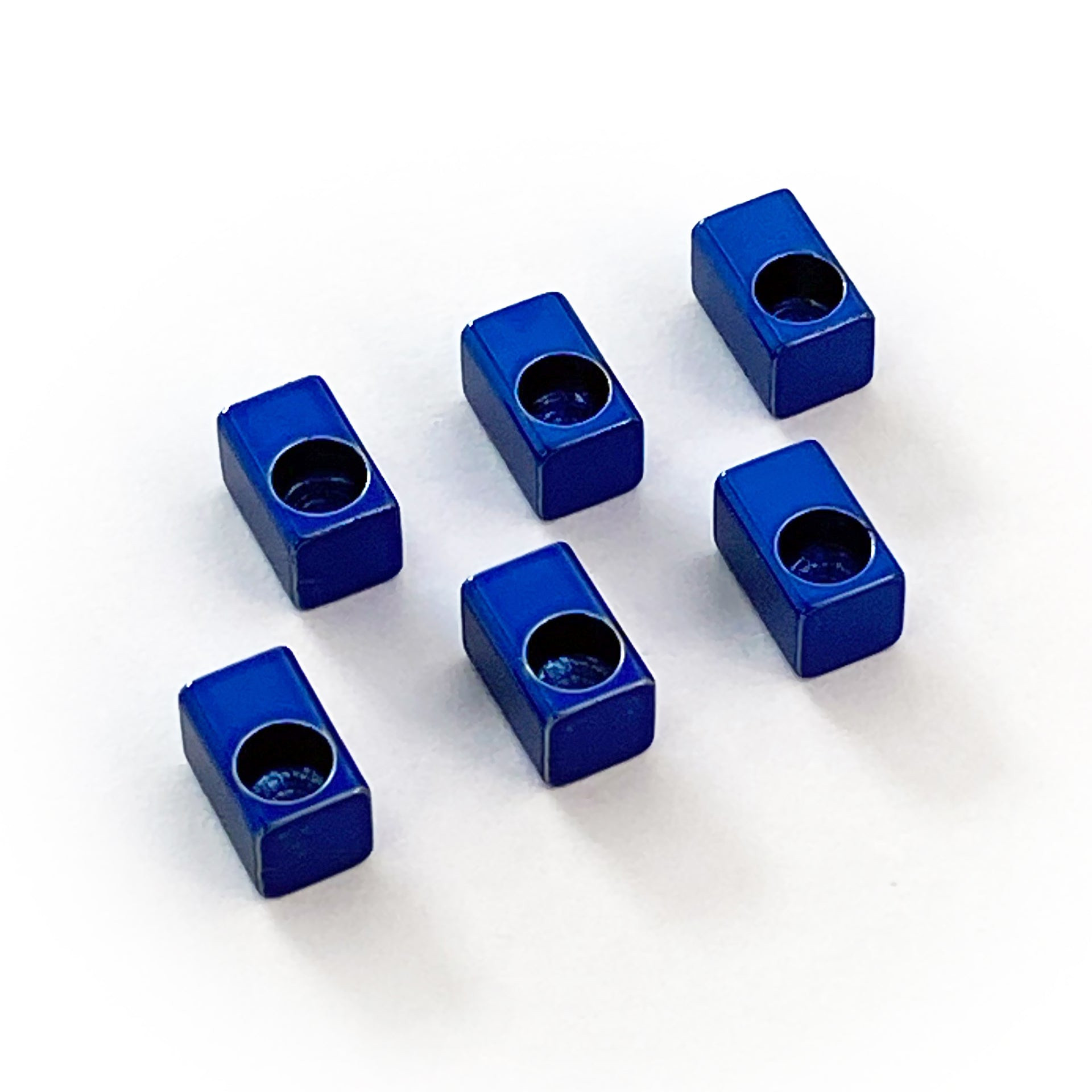 Floyd Rose FROSLIBLP - String Lock Insert Blocks, Stainless Steel, 6 pcs. - Blue Finish
