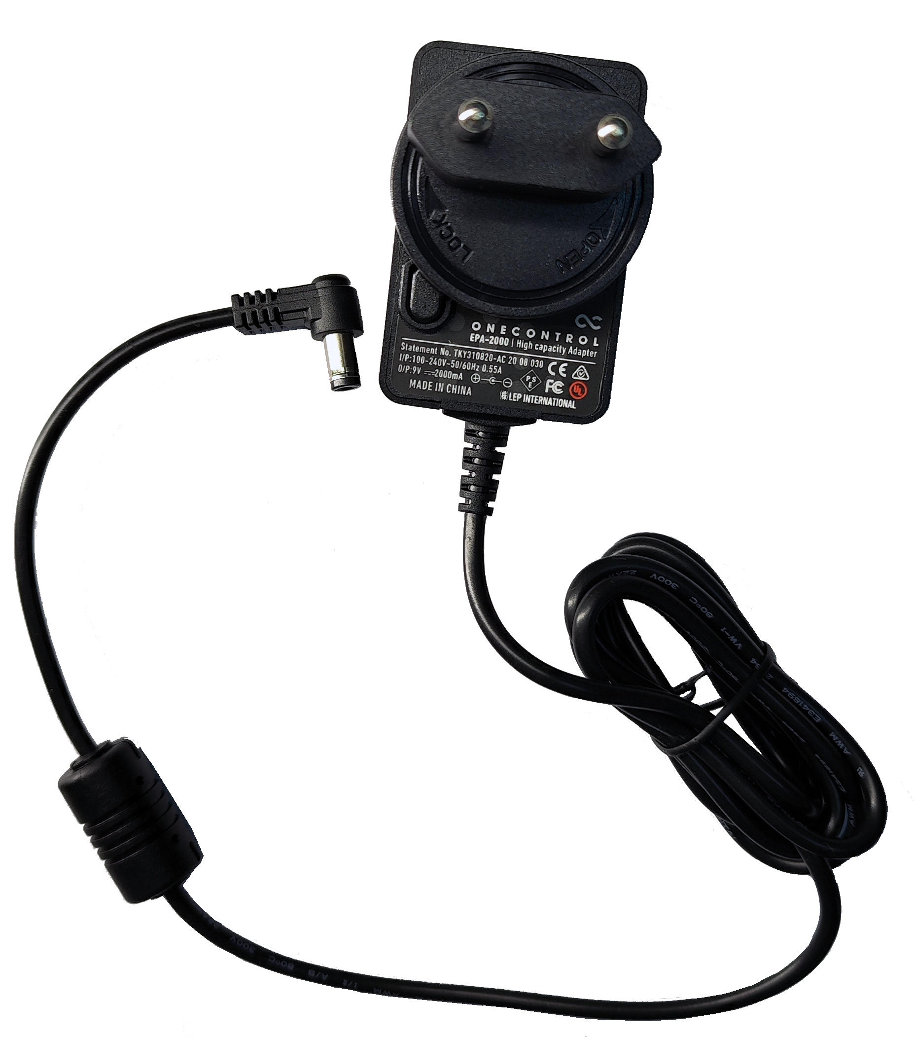 One Control EPA-2000 V3 9V Power Adapter, 9V DC, 2000 mA