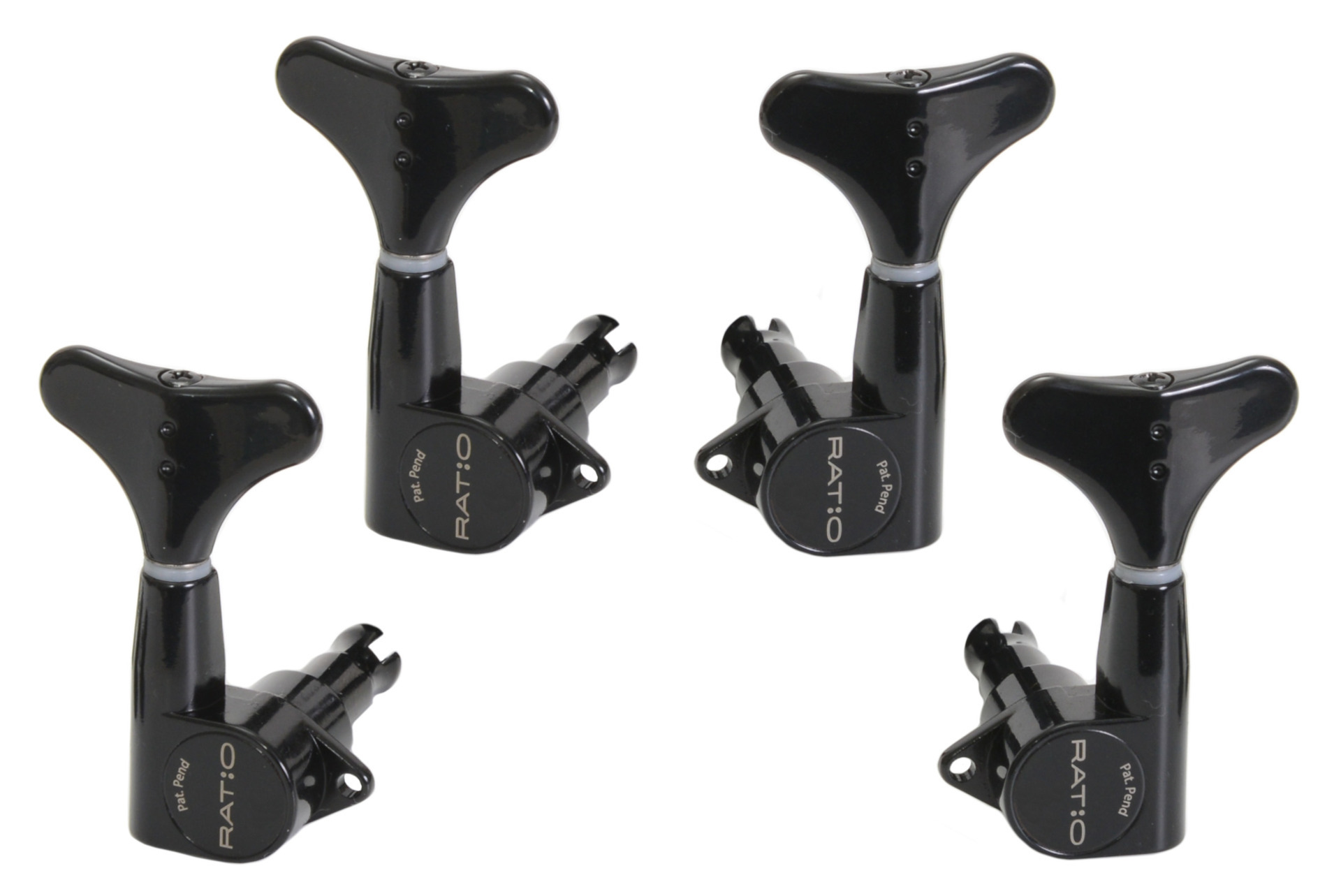 Graph Tech PRB-4220-B0 Ratio Bass Machine Heads with Y-Style Button - 4-String, 2 + 2 - Black