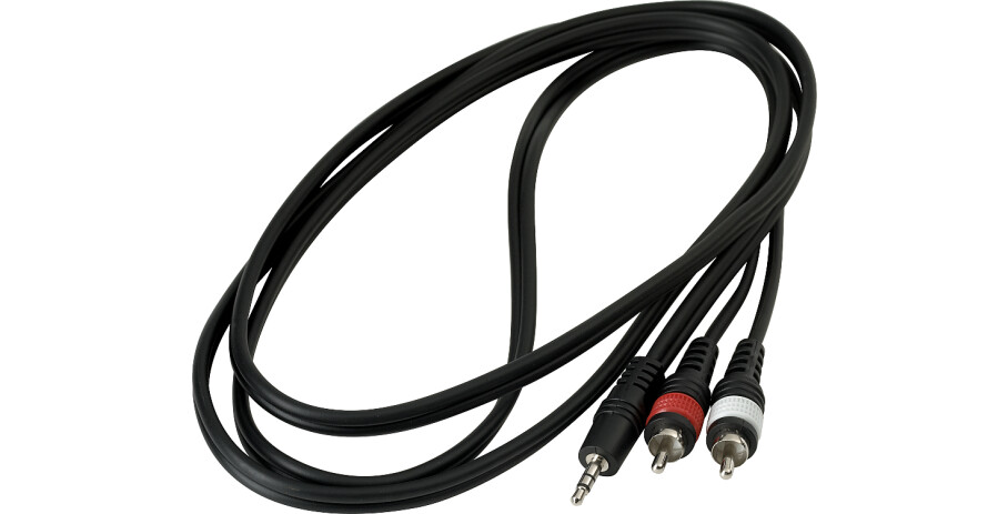 RockCable Patch Cable - 2 x RCA to TRS Jack (3.5 mm / 1/8") - 1,8 m