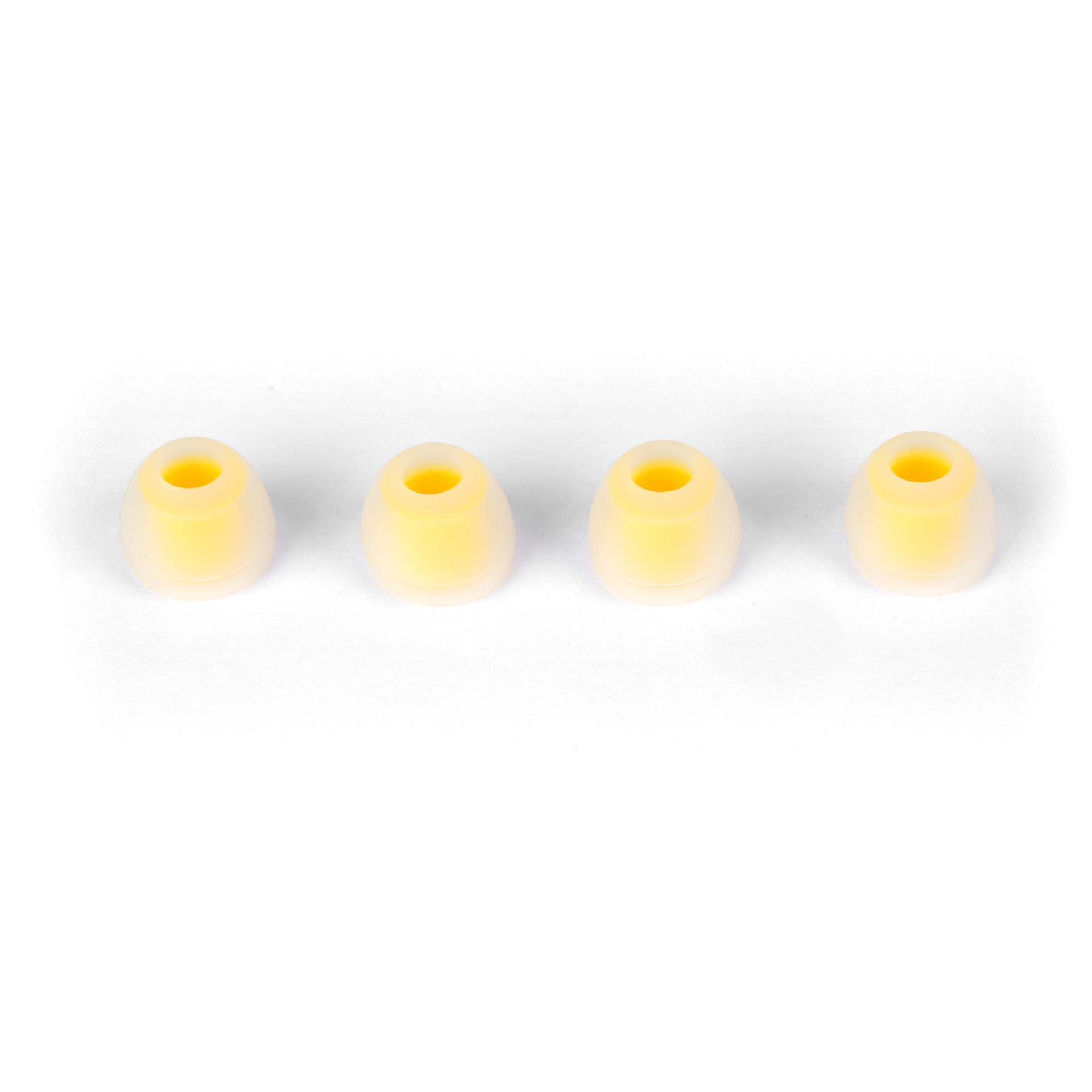 XVive Soft Silicone Ear Tips for T9, White Translucent + Yellow, 4 x L
