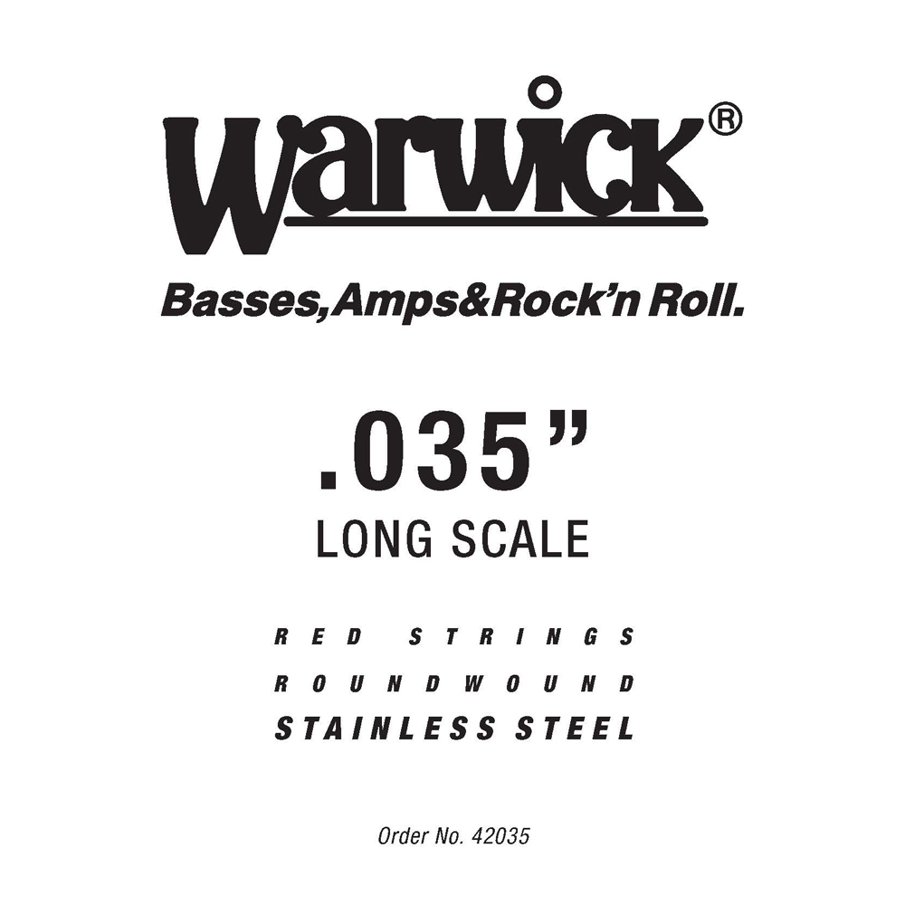Warwick Red Strings Bass Strings, Stainless Steel - Bass Single String, .035", Long Scale
